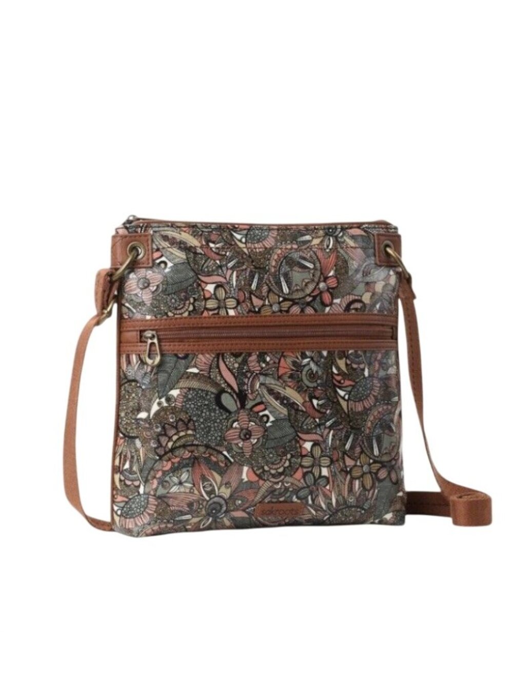 Sakroots Artist Circle Flat Crossbody Cotton Coated Canvas Boho Fall Casual